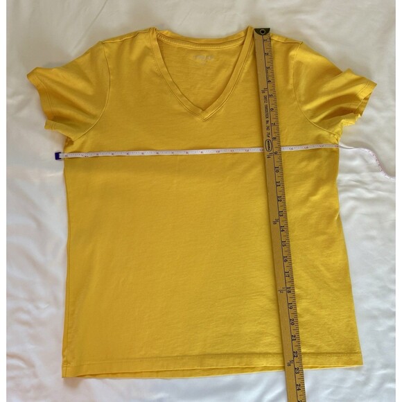 Lands End Womens Yellow V-Neck T-Shirt XS 100% Cotton Casual‎ Short Sleeve - Picture 7 of 7